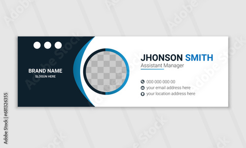 Modern and minimalist email signature design, Corporate mail business email signature banner, and minimal layout.