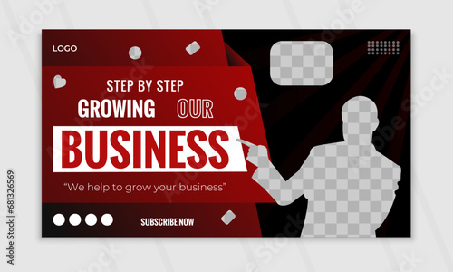 Digital business youtube thumbnail and web banner template