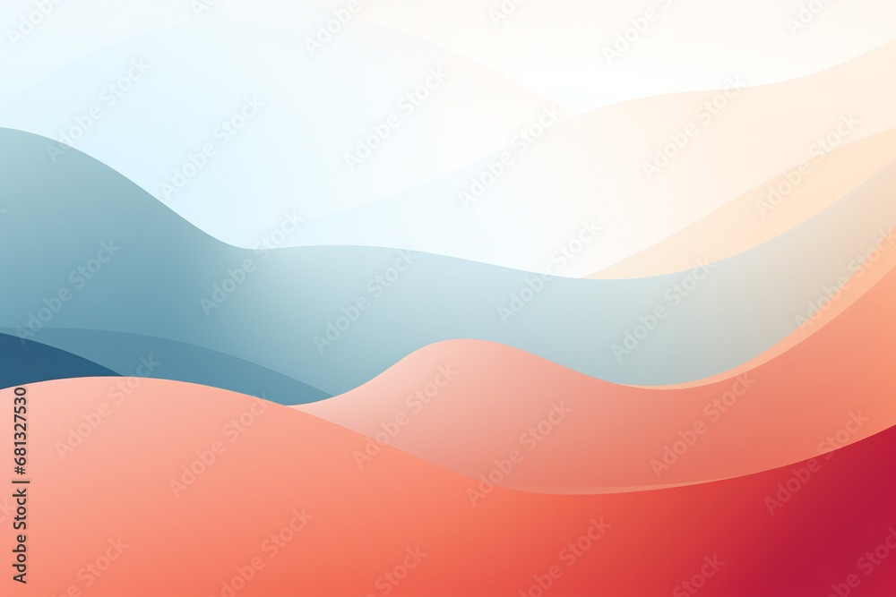 Colorful abstract background with wavy shapes, Generative AI