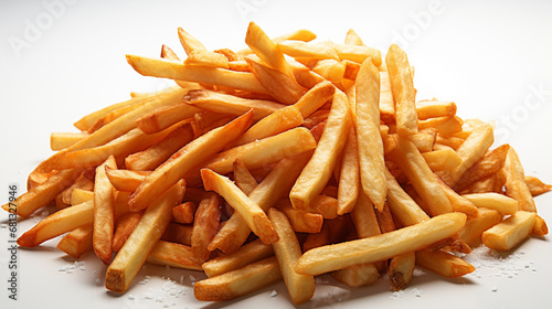 french fries on white background HD 8K wallpaper Stock Photographic Image 