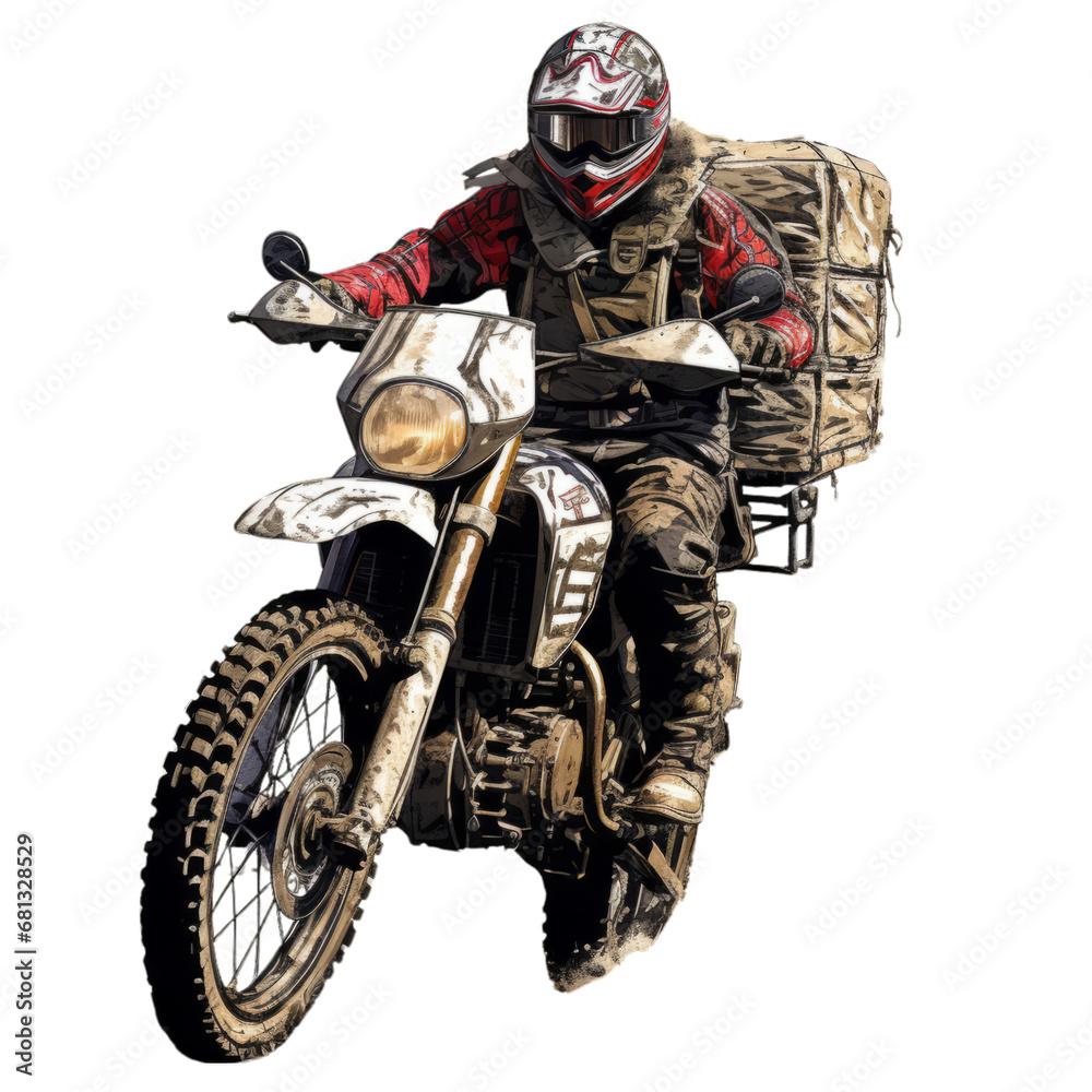 The Dirt Devil's Daredevil: A Thrilling Dirt Bike Stunt in the Dusty Wilderness . Transparent background cutout. PNG file The Dirt Devil's Daredevil: A Thrilling Dirt Bike Stunt in the Dusty Wilderness . Transparent background cutout. PNG file
