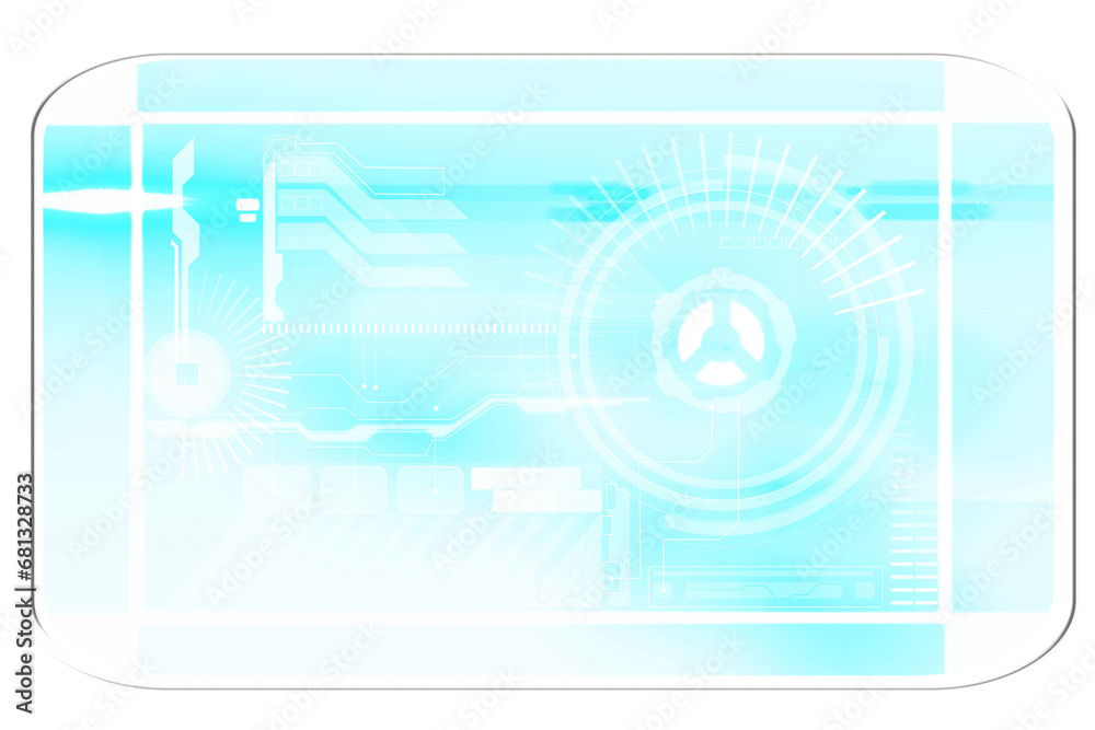 Digital png illustration of blue digital interface on transparent background
