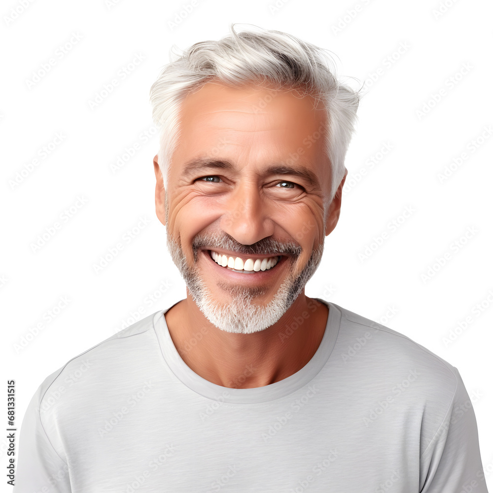 a closeup photo portrait of a handsome old mature man smiling with clean teeth. for a dental ad. guy with fresh stylish hair and beard with strong jawline. isolated on white background. a closeup photo portrait of a handsome old mature man smiling with clean teeth. for a dental ad. guy with fresh stylish hair and beard with strong jawline. isolated on white background.