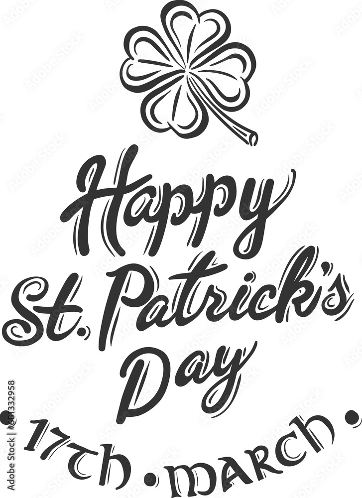 Digital png illustration of happy saint patrick's day text on transparent background