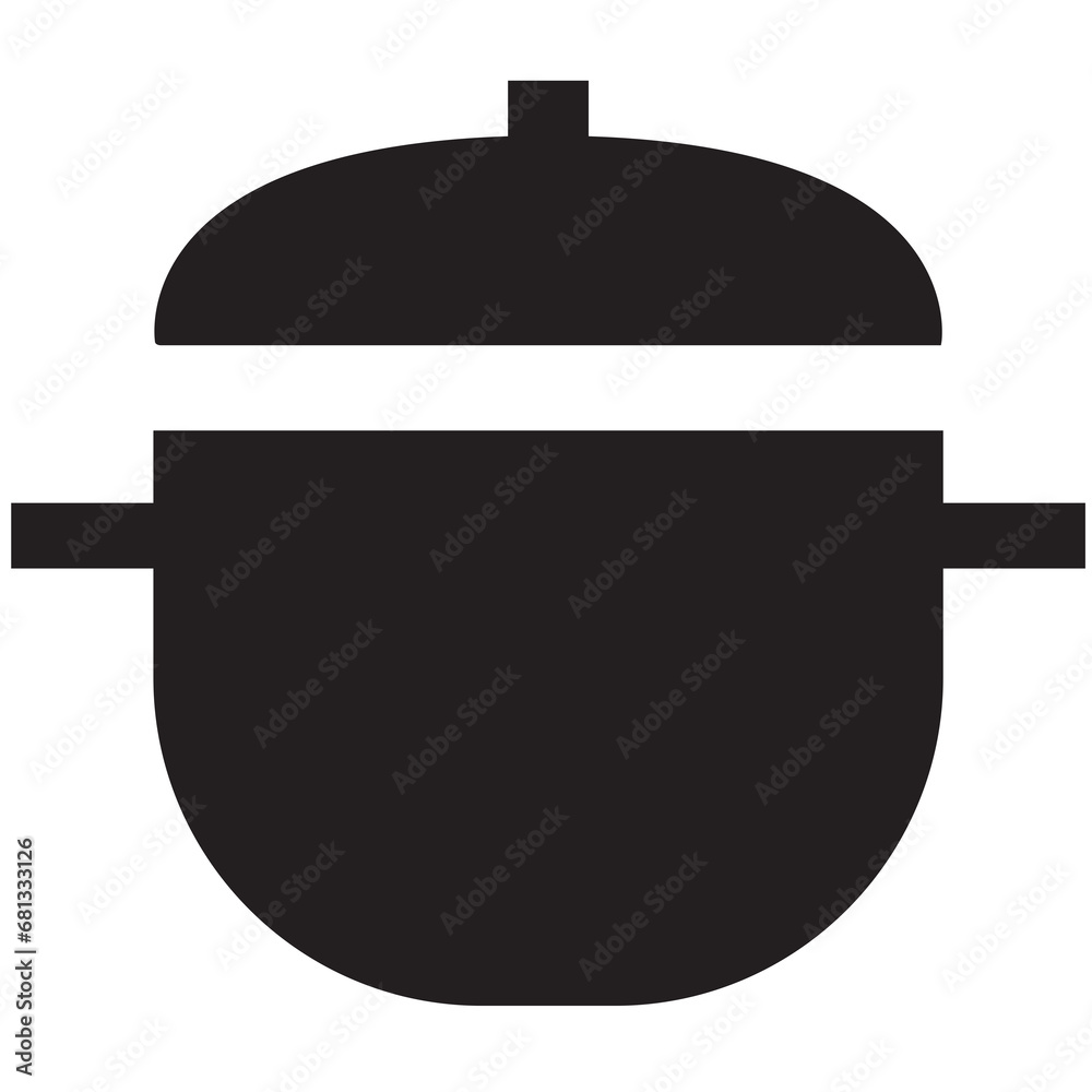 Digital png illustration of black pot on transparent background
