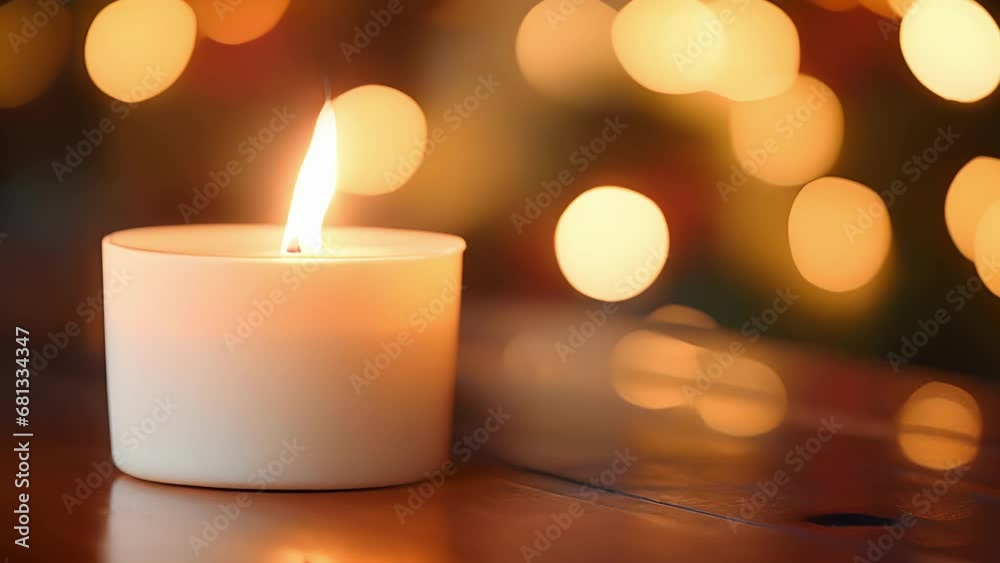 Closeup of a single, delicately scented candle flame, bringing a sense of calm and peace to the holiday season. Closeup of a single, delicately scented candle flame, bringing a sense of calm and peace to the holiday season.