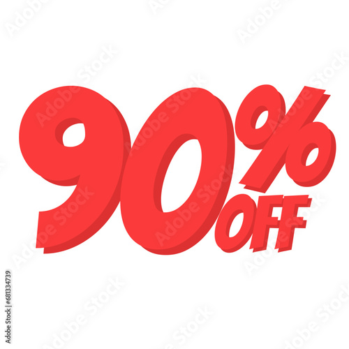 Attention-grabbing discount off sign with large red letters. This sign can be used to grab the attention of customers and promote sales or special offers.
