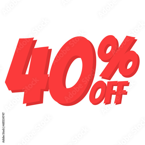 Attention-grabbing discount off sign with large red letters. This sign can be used to grab the attention of customers and promote sales or special offers.