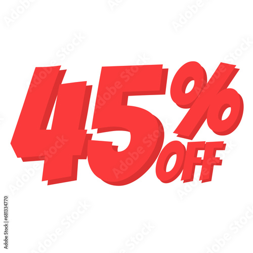 Attention-grabbing discount off sign with large red letters. This sign can be used to grab the attention of customers and promote sales or special offers.
