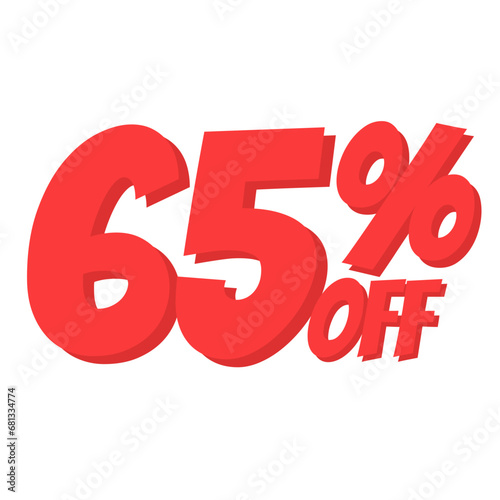 Attention-grabbing discount off sign with large red letters. This sign can be used to grab the attention of customers and promote sales or special offers.