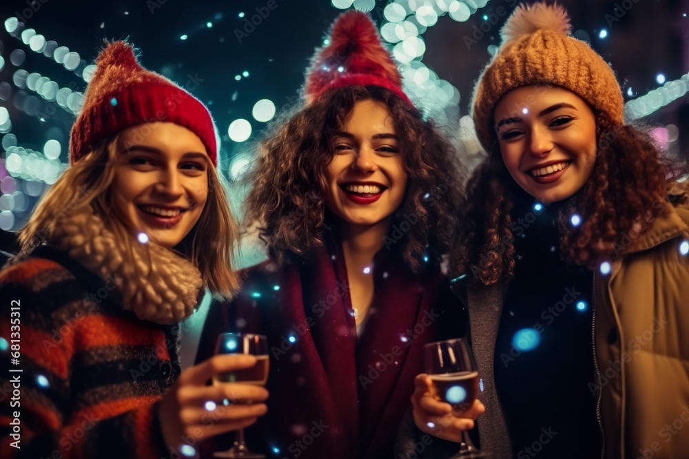 Group of friend having fun enjoying and celebrating happy new year party together Group of friend having fun enjoying and celebrating happy new year party together