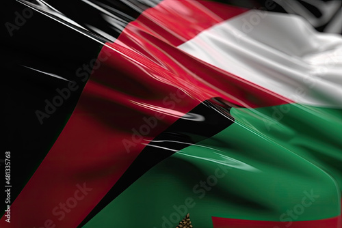 3d minimalist Palestine flag bokeh background Generative AI photo