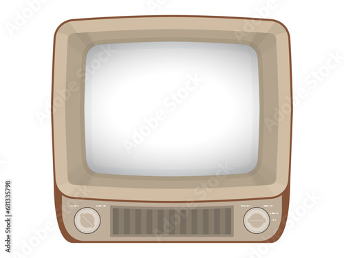 レトロなブラウン管テレビのベクターイラスト素材D　ベクター／透過PNG／JPEG