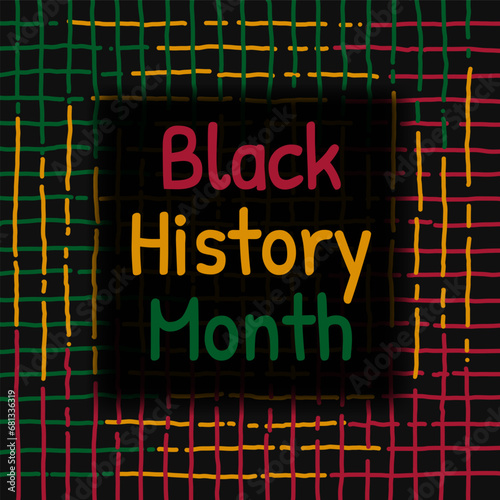 Hand drawn flat black history month background