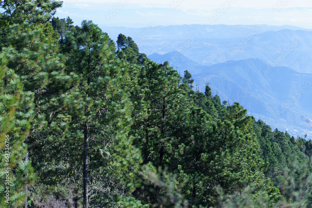 View of the nature environment from the Acatenango Volcano in Alotenango, Guatemala. View of the nature environment from the Acatenango Volcano in Alotenango, Guatemala.