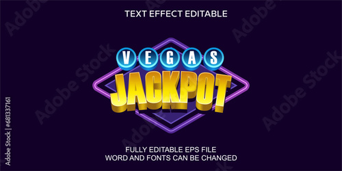 3d text effect vegas jackpot vector editable
