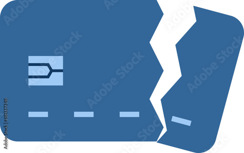 Credit card torn icon