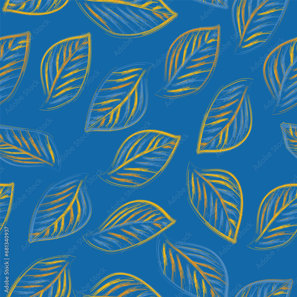 Fashion colored leaves seamless pattern Fashion colored leaves seamless pattern