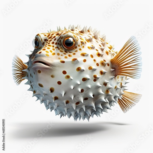 fish isolated on white pufferfish