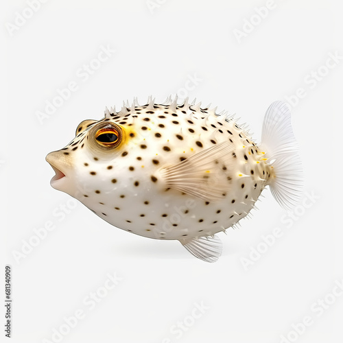 pufferfish white background fish isolated on white