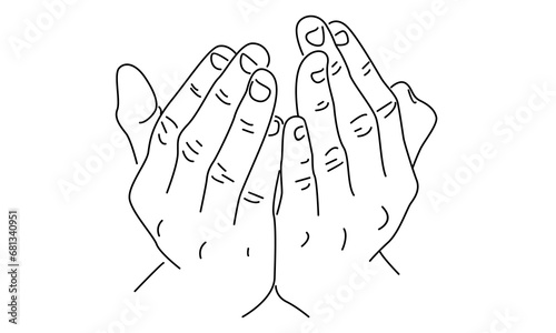 line art of prayer hands