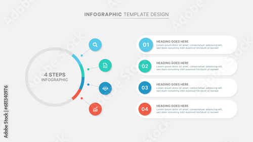 Circular Layout Round Infographic Design Template with 4 Options