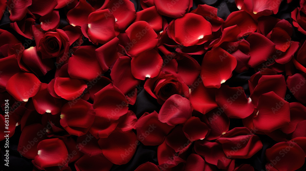 Red rose petals on black background Red rose petals on black background