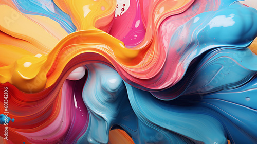 Background Design of Colorful, Swirling Ink Patterns