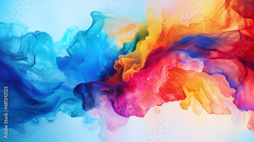Background Design of Colorful  Swirling Ink Patterns