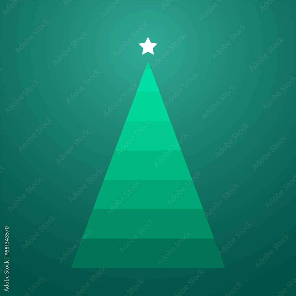 Fototapeta premium Greeting card with a minimalist Christmas theme in a geometric style