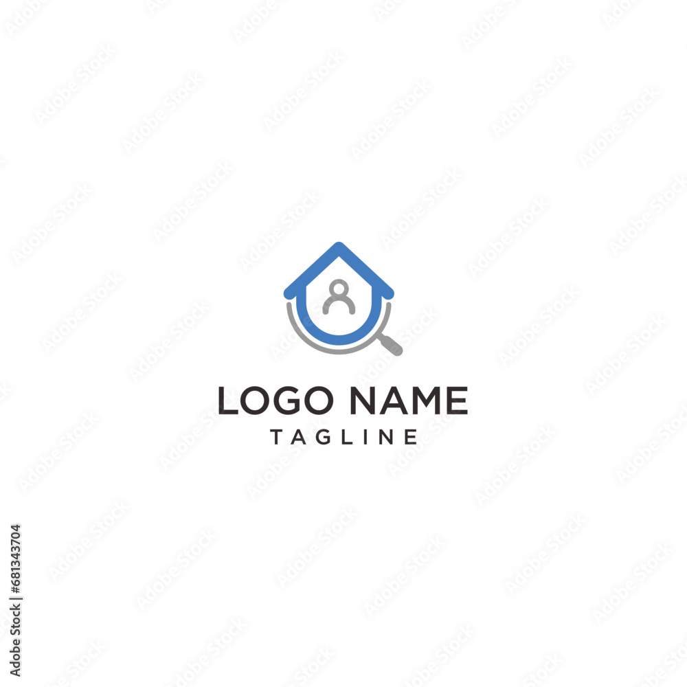 Home search logo. Estate agency, realty and real property vector icon.
