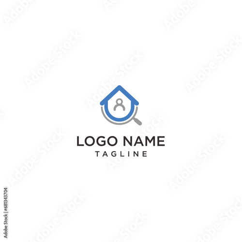 Home search logo. Estate agency, realty and real property vector icon. 