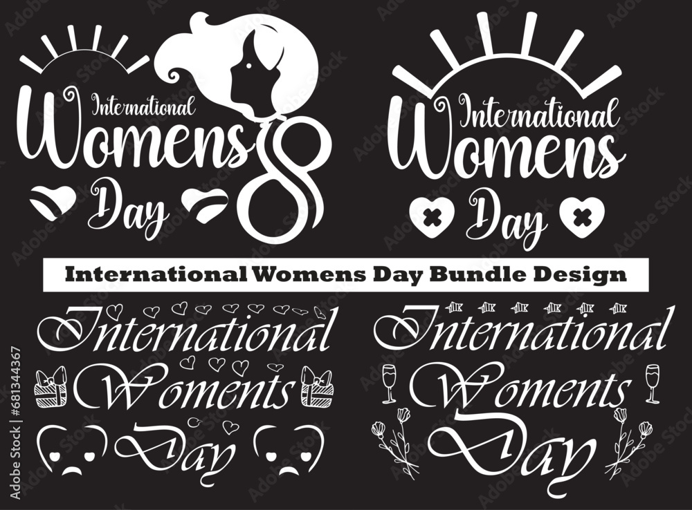 International Womens Day 4 in 1 Bundle Design 