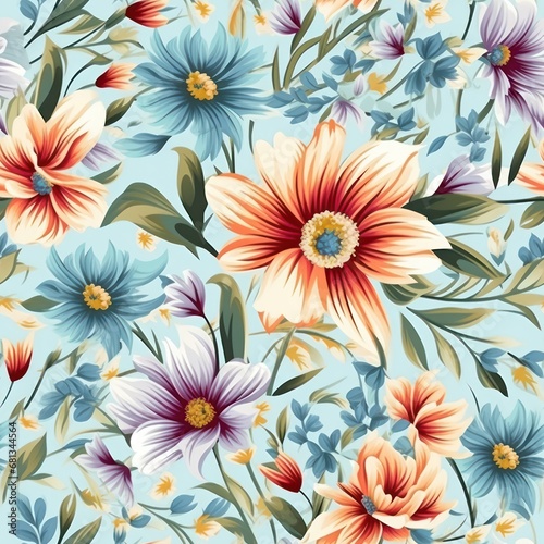 watercolor flowers pattern