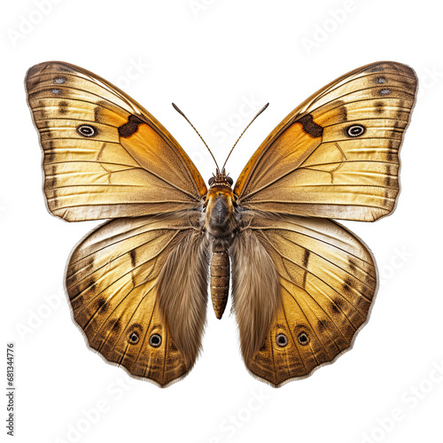 Meadow Brown Butterfly Isolated on Transparent or White Background, PNG