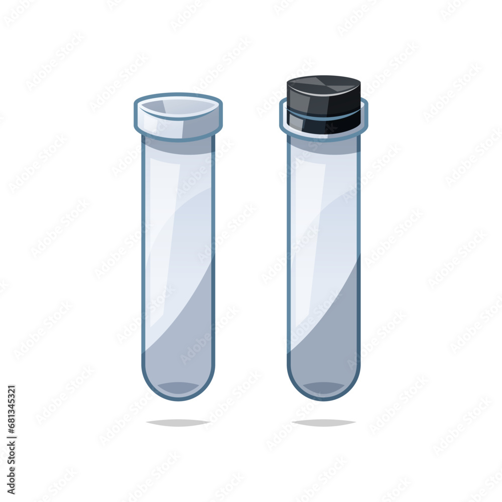 Empty glass test tube vector isolated on white background. Empty glass test tube vector isolated on white background.