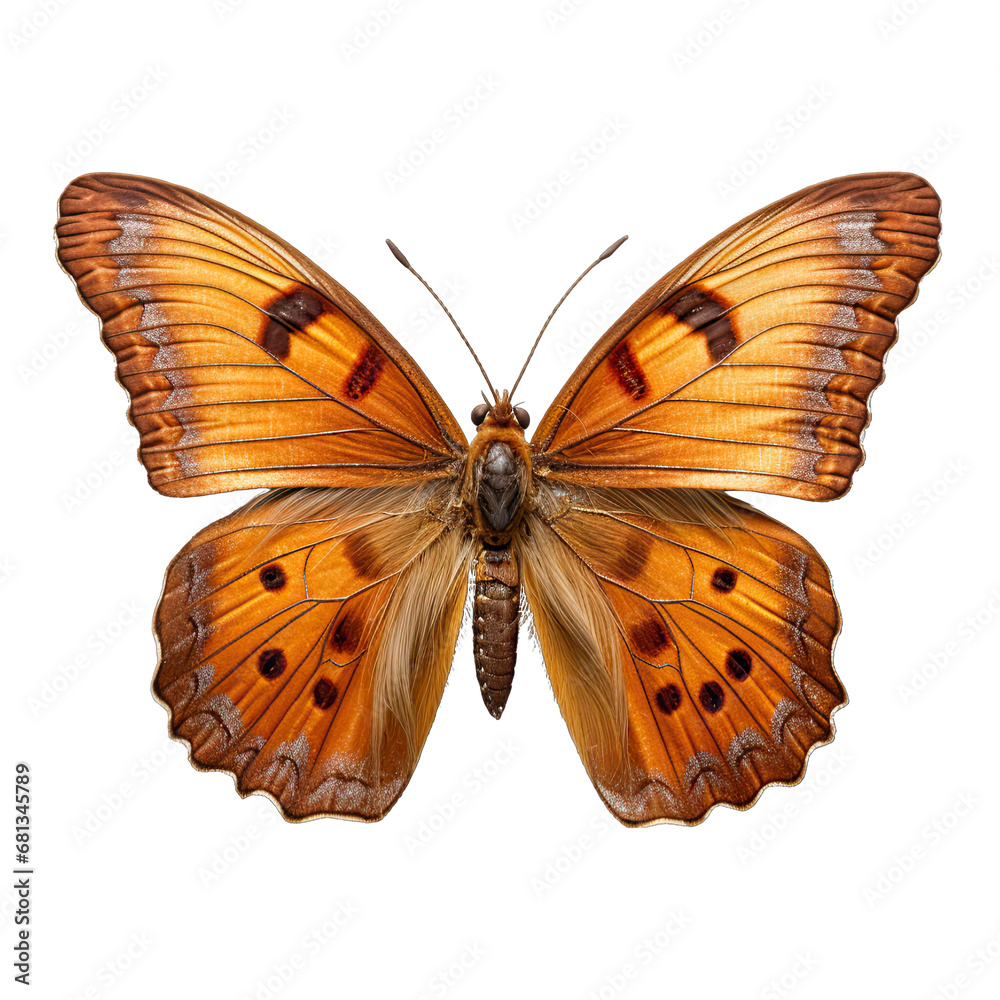 Fototapeta premium Gatekeeper butterfly on white Isolated on Transparent or White Background, PNG