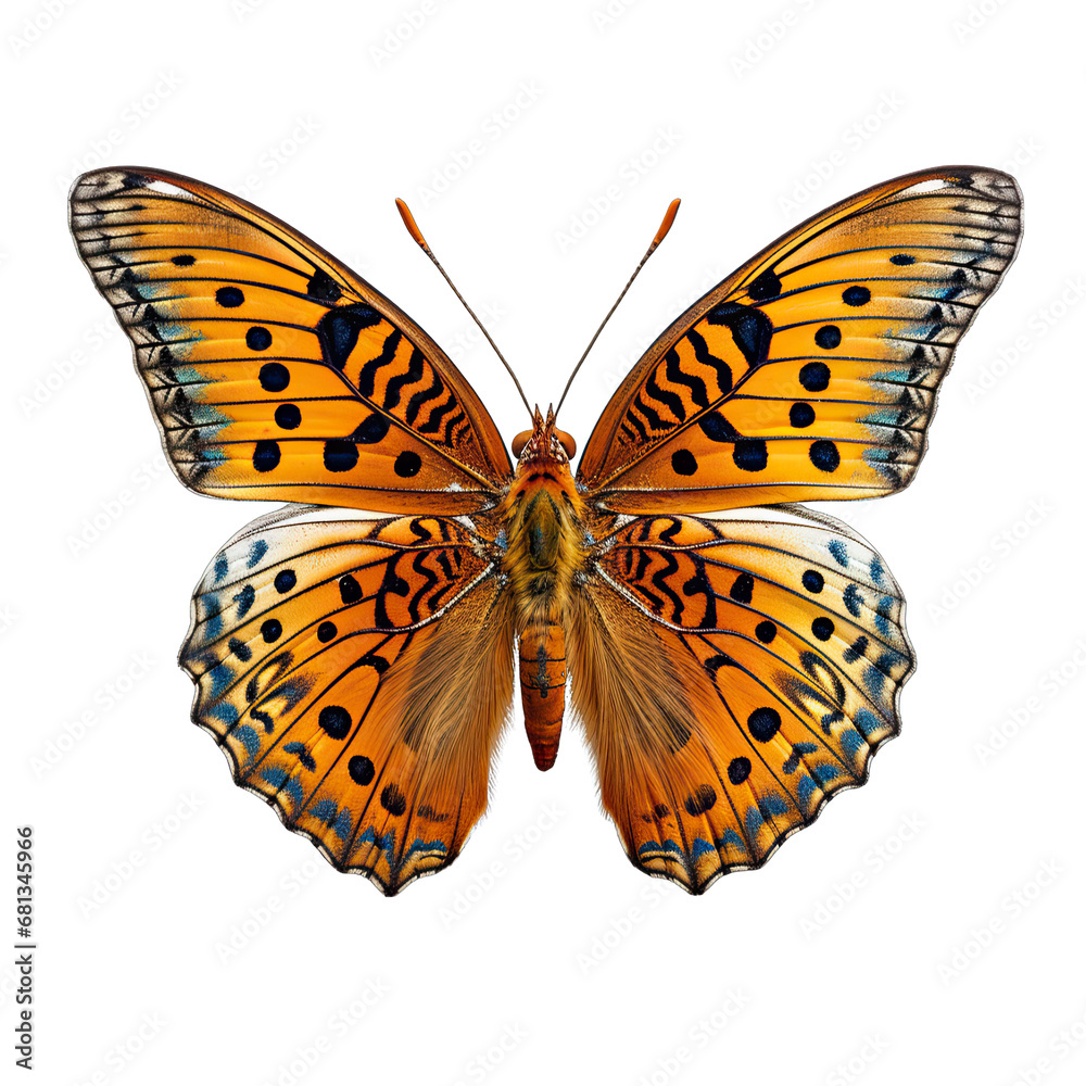 Obraz premium Great Spangled Fritillary Butterfly Isolated on Transparent or White Background, PNG