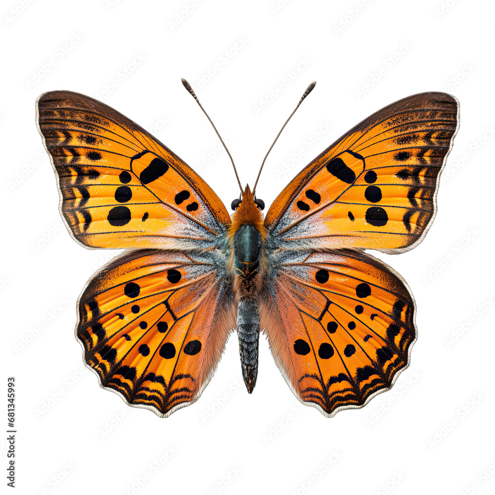 Obraz premium Small Copper Butterfly Isolated on Transparent or White Background, PNG