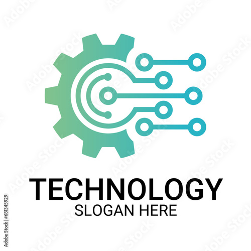 Technology logo template vector art