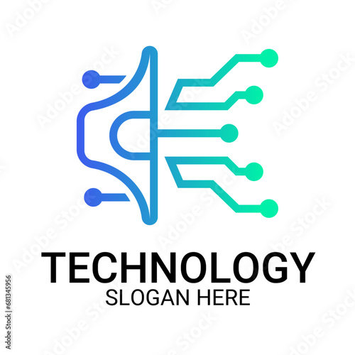 Technology logo template vector art