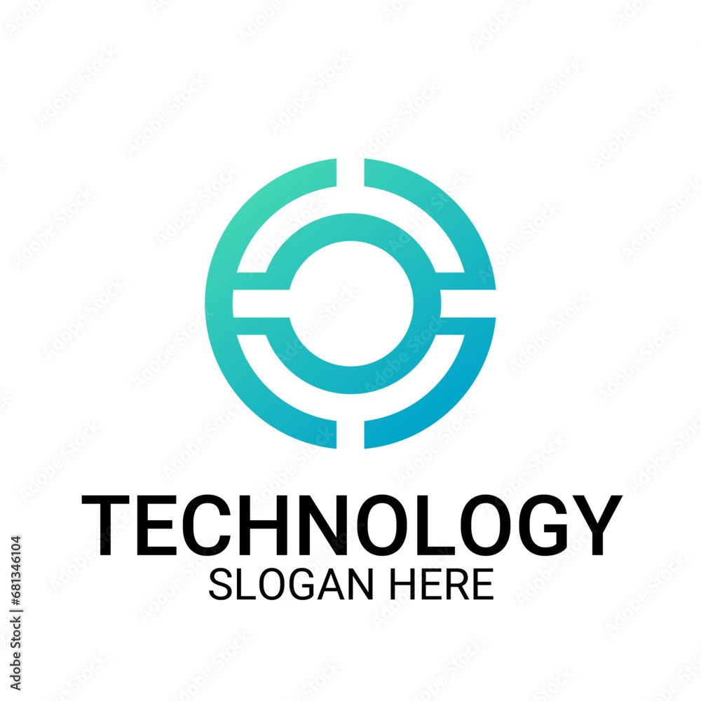 Technology logo template vector art