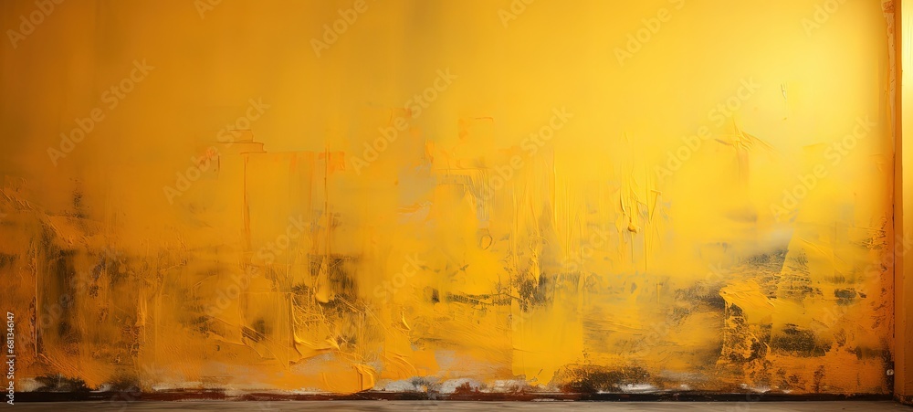 Weathered Yellow Concrete Wall with Peeling Paint and Abstract Pattern Weathered Yellow Concrete Wall with Peeling Paint and Abstract Pattern