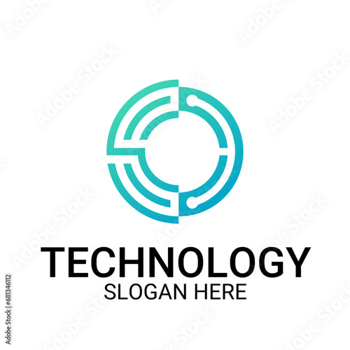 Technology logo template vector art