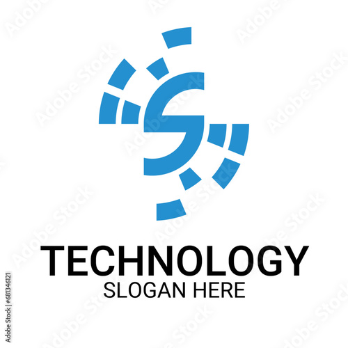 Technology logo template vector art
