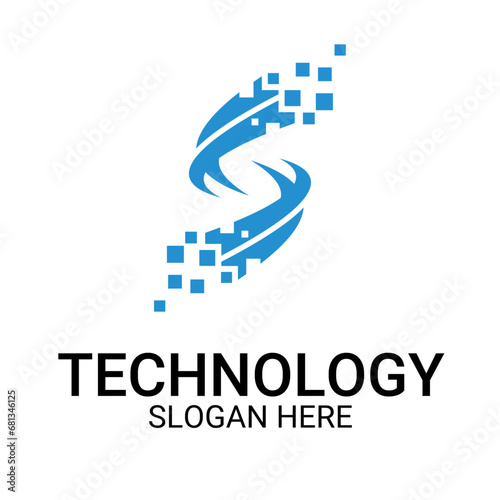 Technology logo template vector art