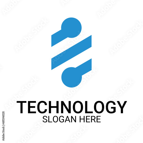 Technology logo template vector art