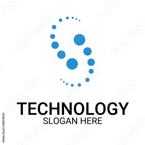 Technology logo template vector art
