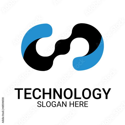 Technology logo template vector art
