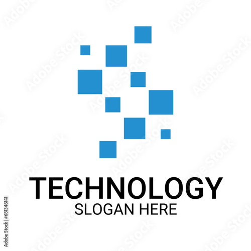 Technology logo template vector art